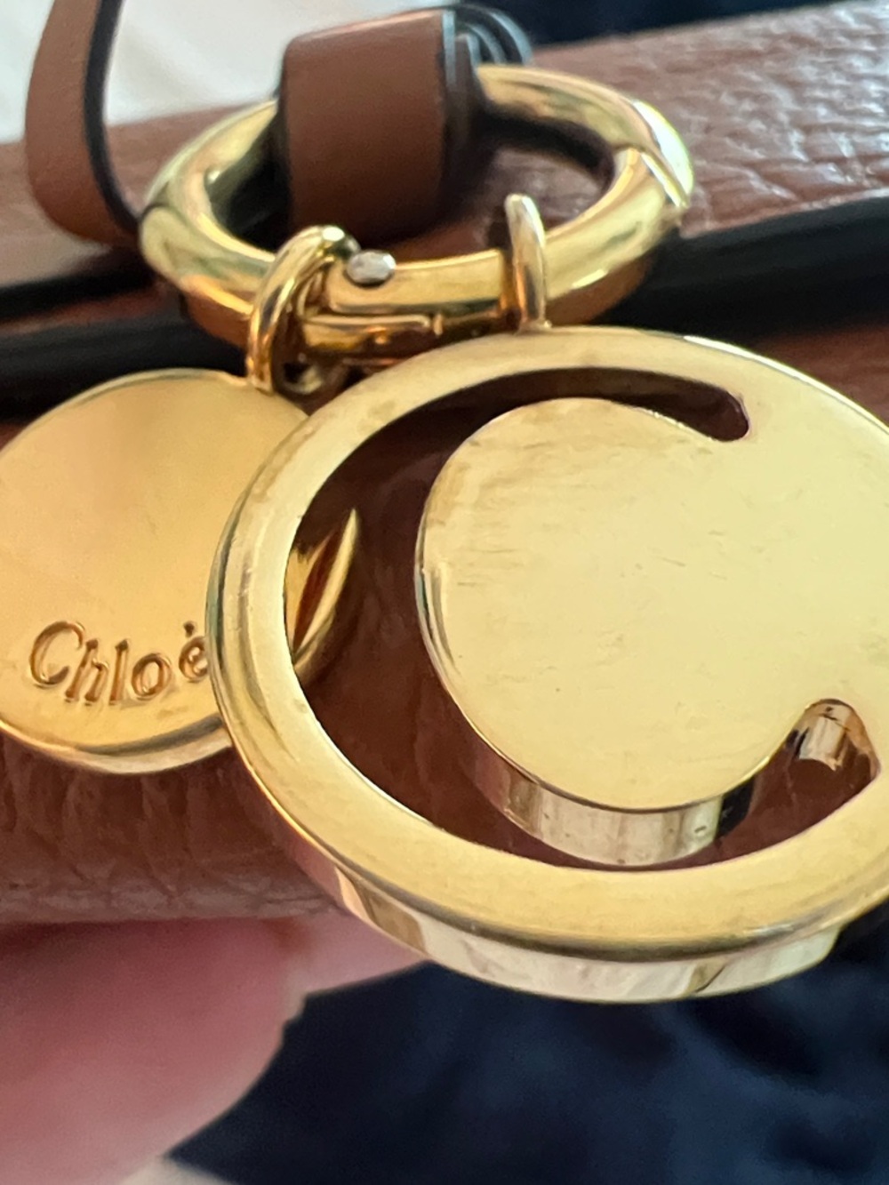 Chloe Alphabet Caramel Tri-Fold Wallet - Picture 6 of 6